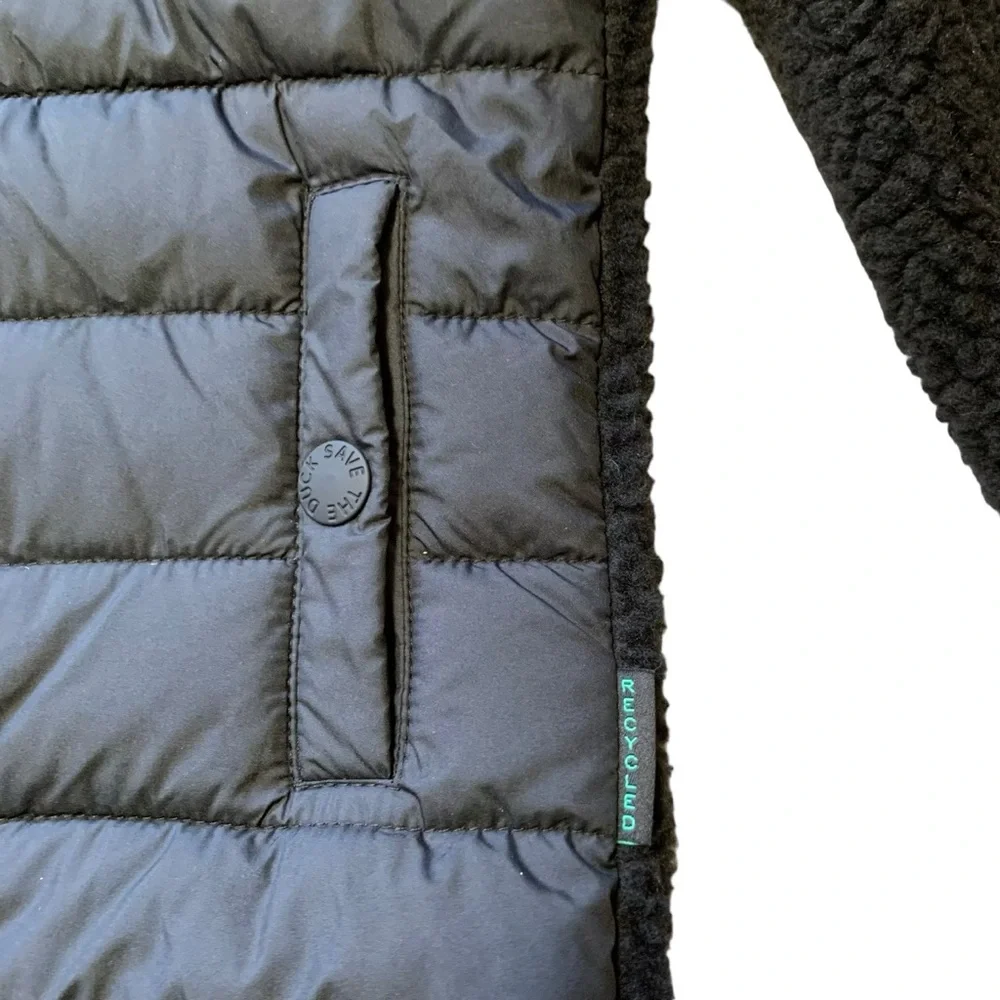 Save The Duck Derik Kids Recycled Hooded Teddy Jacket Black Size 10 NWT Unisex